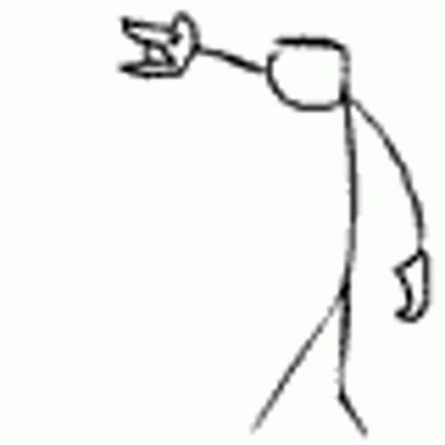 Black And White Stick Figure With Horns GIF