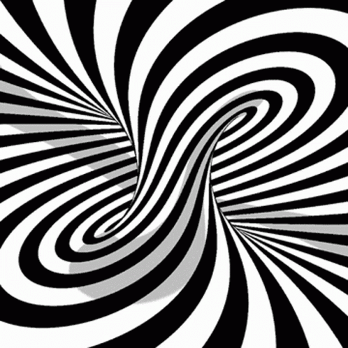 Black And White Striped Swirl Optical Illusion GIF