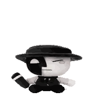 Black and White Stuffed Animal Flying