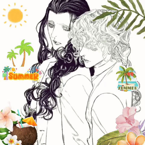 Black And White Summer Drawing GIF