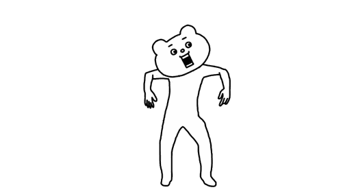 Black and White Surprised Teddy Bear