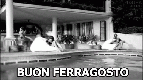 Black And White Swimming Pool Buon Ferragosto GIF