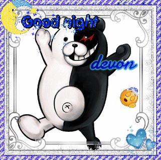 Black And White Teddy Bear Good Night Devon GIF