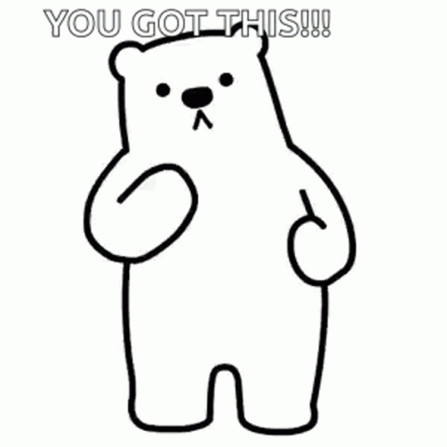 Black And White Teddy Bear Saying You Got This GIF
