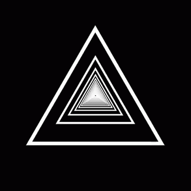 Black And White Triangle Going Through Tunnel GIF