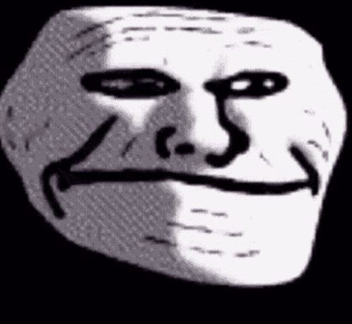 Black and White Troll Face