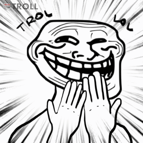 Black and White Troll Face Drawing