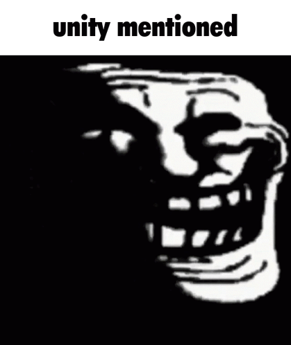 Black and White Troll Face With Unity