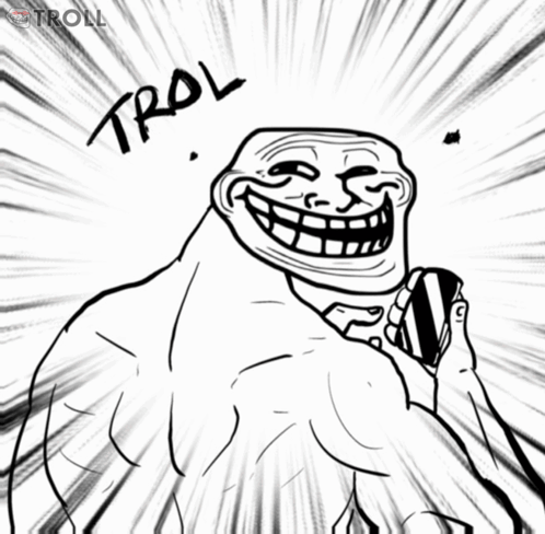 Black And White Troll Saying Troll GIF