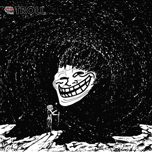 Black And White Troll Saying Troll GIF