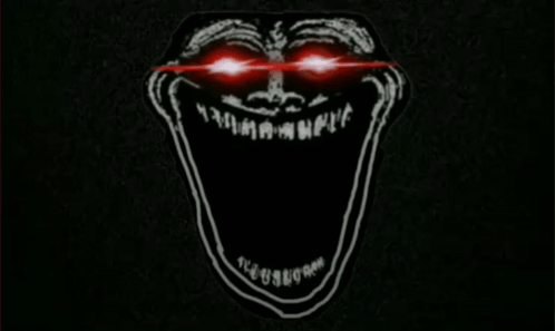 Black And White Troll With Red Eyes GIF