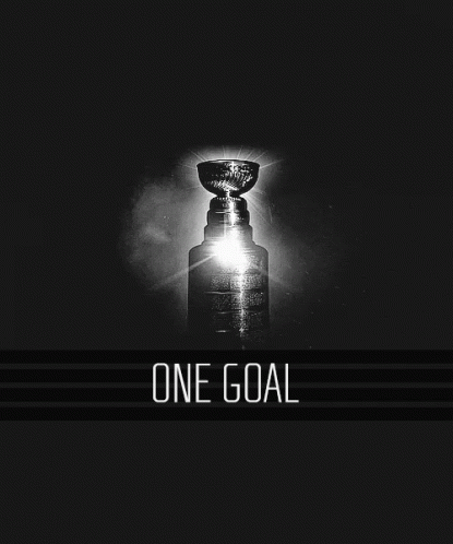 Black and White Trophy Saying One Goal