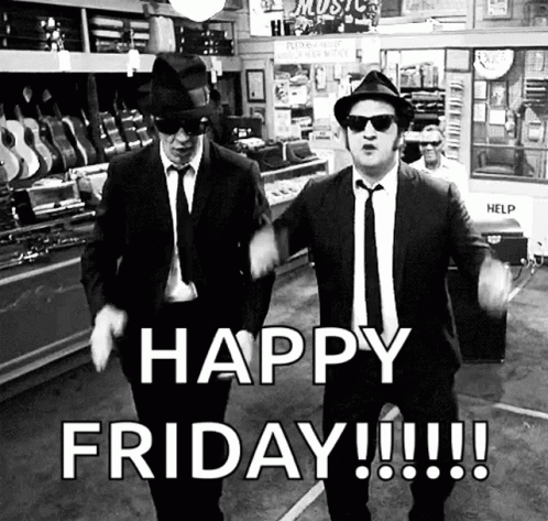 Black And White Two Men Dancing Happy Friday GIF