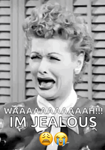Black And White Woman Crying Im Jealous GIF