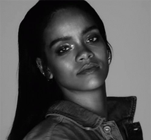 Black And White Woman In Denim Jacket GIF