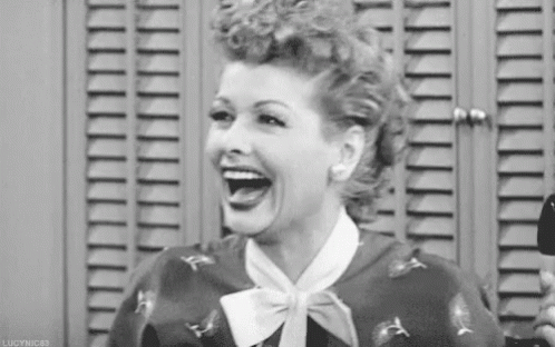 Black and White Woman Laughing Mouth Open