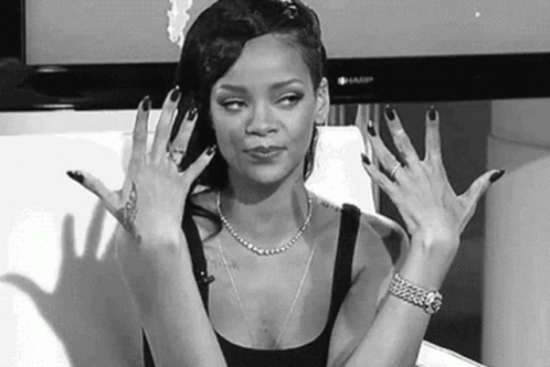 Black And White Woman Long Black Nails Funny Face GIF