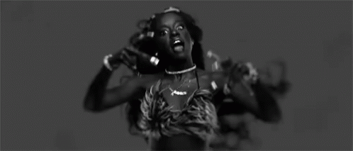 Black And White Woman Mouth Open Choker GIF