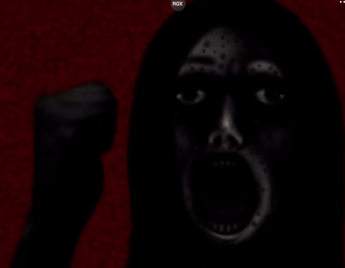 Black and White Woman Red Background Rex