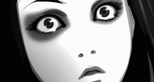 Black And White Woman's Face Drawing GIF