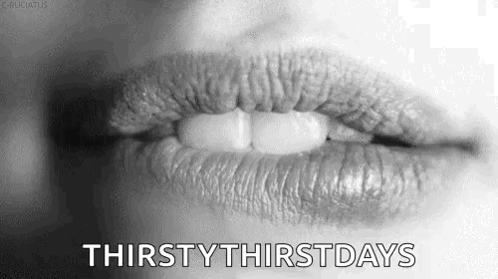 Black And White Woman's Lips Thirsty Thirsty Days GIF