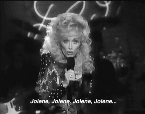 Black and White Woman Singing Jolene Jolene