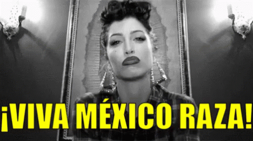 Black And White Woman Viva Mexico Raza GIF