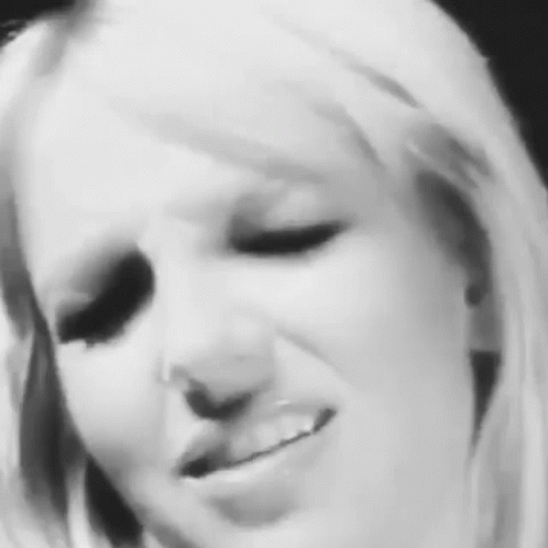 Black and White Woman with Eyes Closed