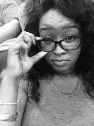 Black and White Woman With Glasses