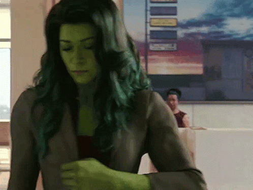 Black and White Woman With Green Face Paint