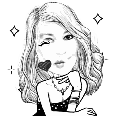 Black and White Woman With Heart Mouth
