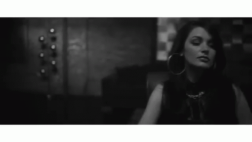 Black and White Woman With Hoop Earrings