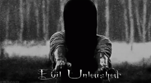 Black And White Woman With Long Hair Evil Unleashed GIF