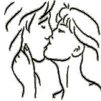 Black and White Women Kissing