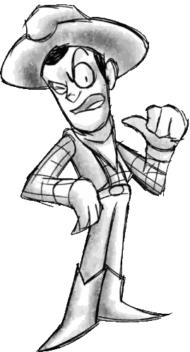Black And White Woody Giving Thumbs Up