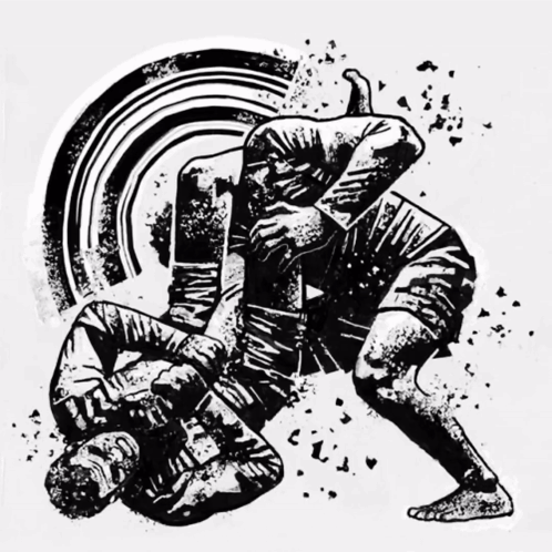Black and White Wrestling Match