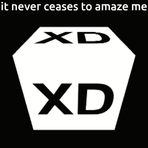 Black and White XD Cube Saying It Never Ceases to Amaze Me