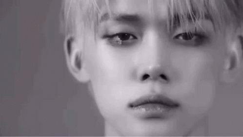 Black and White Young Man Face