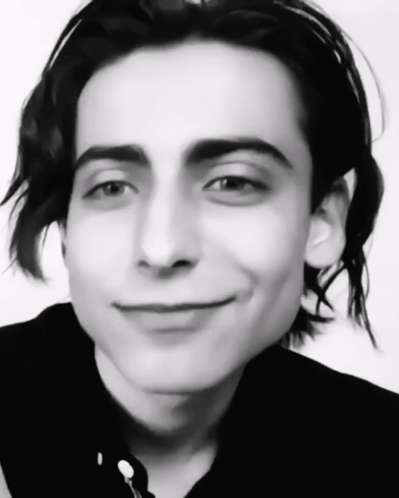 Black and White Young Man Smiling