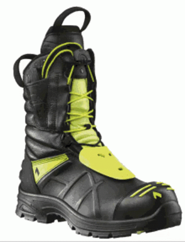 Black And Yellow Safety Boots With Yellow Tag GIF