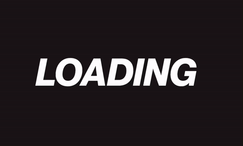 Black Background Loading White Text GIF