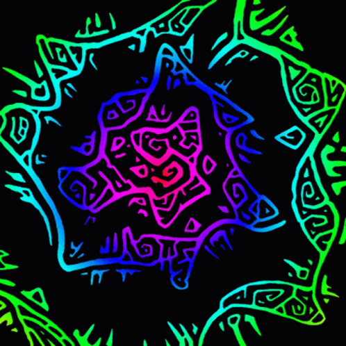 Black Background Rainbow Colored Design Letter A