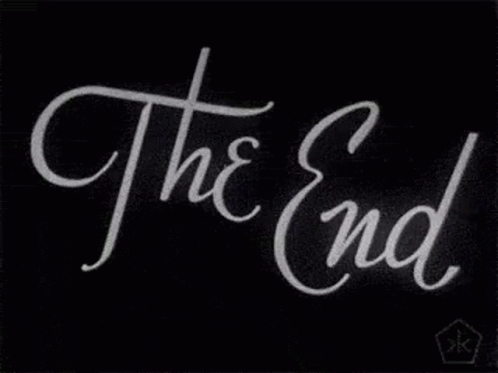 Black Background Saying The End In White GIF