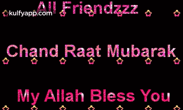 Black Background Stars Chand Raat Mubarak GIF
