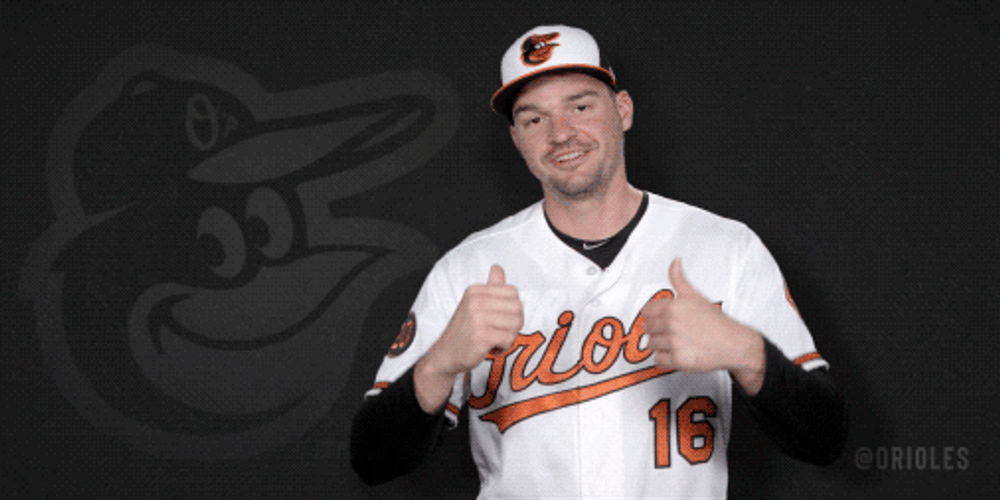 Black Background Thumbs Up Baltimore Orioles GIF