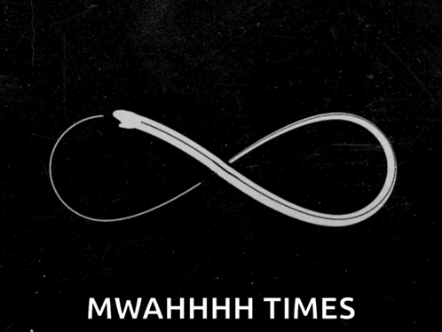 Black Background White Infinity Symbol Mwahhhh Times GIF