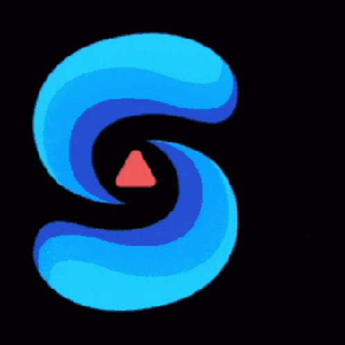 Black Background With Blue Swirls and Red Triangle