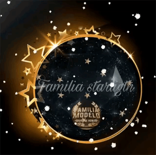Black Background With Gold Stars Familia Modelo GIF