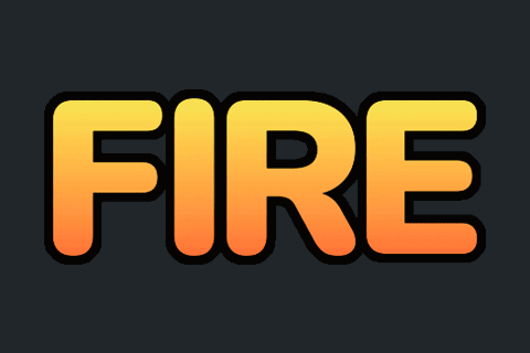 Black Background With Orange Fire Text GIF