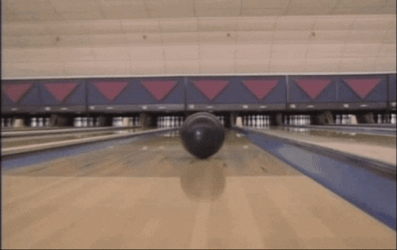 Black Ball Bowling Alley Perfect Strike GIF